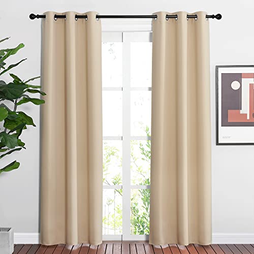 Blackout Farmhouse Curtains (Biscotti Beige / 37"W x 84"L (Pack of 2))