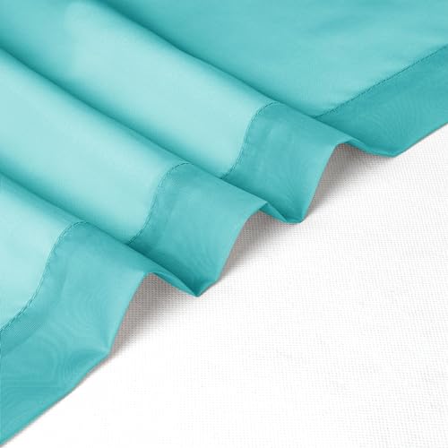 Sheer Turquoise Curtains 90 inches Long 2 Panels (Turquoise / 42"W x 90"L (Pack of 2))
