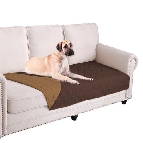 Waterproof Dog Bed Blankets Cover for Bed Couch Sofa Reversible (30x70 Inch (Pack of 1) / Chocolate+camel)