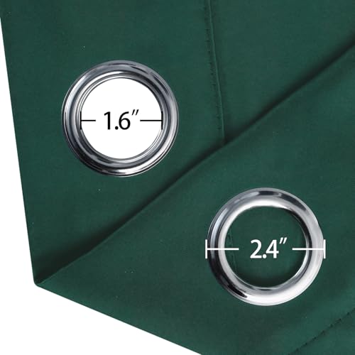 Blackout Curtains 52 x 90 Inch Long Dark Green Curtains Set of 2 Panels Room Darkening Curtains for Bedroom and Living Room (Green / 52"W x 90"L (Pack of 2))