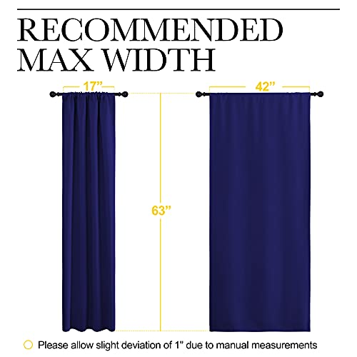 Curtains for Bedroom (Royal Blue / 42"W x 63"L (Pack of 2))