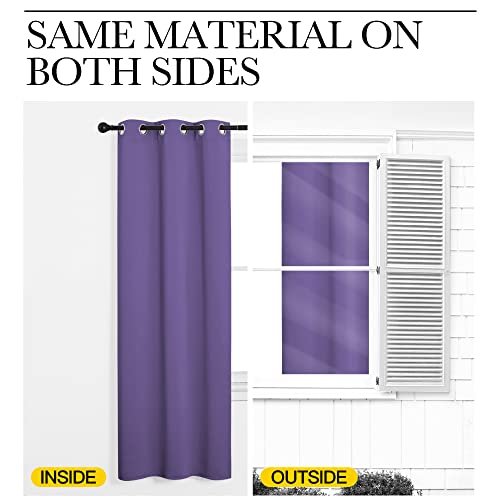 Bedroom Blackout Draperies Panels (Lilac Purple / 42"W x 72"L (Pack of 2))