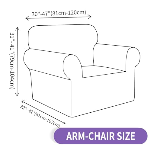 Chair Cover with Arms (- Light Grey / Small (30"-47"))