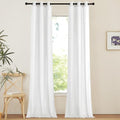Linen Curtains 96 inches Long for Living Room (White / 34"W x 96"L (Pack of 2))