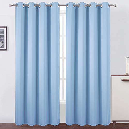 Blackout Curtains 66 x 84 inch (Sky Blue / 66"W x 84"L (Pack of 2))