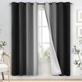 100% Blackout Curtains Ombre Black Curtains for Bedroom 72 Inch (52"W x 72"L (Pack of 2) / Black 2 Layers)
