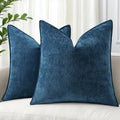 Chenille Poseidon Velvet Throw Pillow Covers 24x24 Set of 2 (Poseidon / 24" x 24" (Pack of 2))