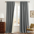 Grey Linen Blackout Curtains for Sliding Glass Door (Z - Grey / 52"W x 96"L (Pack of 2))