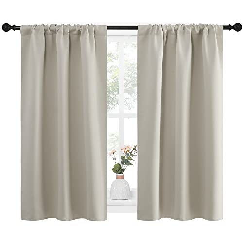 Blackout Curtains for Living Curtains (Natural / 34"W x 45"L (Pack of 2))