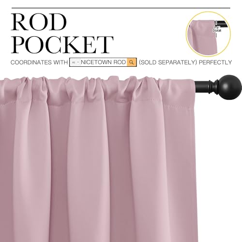 2 Panels Blackout Curtains (Rouge Pink / 62"W x 72"L (Pack of 2))