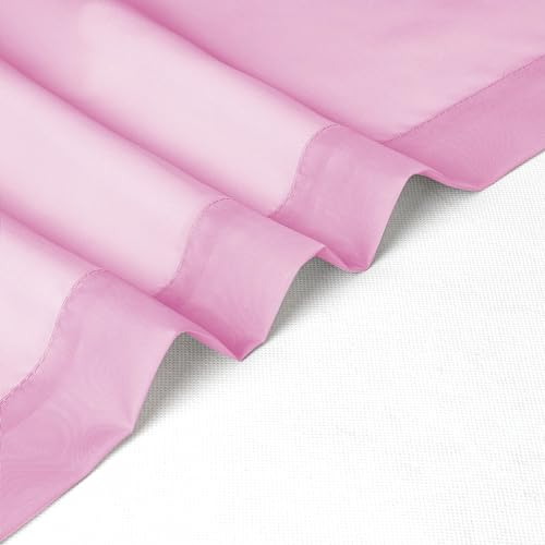 Sheer Pink Tier Curtains 24 Inch Length (Pink / 42"W x 24"L (Pack of 2))