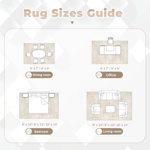 Area Rugs 9x12 for Living Room (Beige / 9' x 12' (Rectangular))