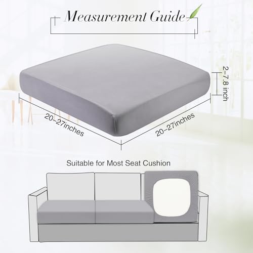 4 Pcs Stretch Cushion Covers (Light Grey / Seat Cover)