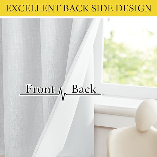 Faux Linen Valances (Linen Greyish White / 34"W x 24"L (Pack of 2))