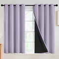 Lilac 100% Blackout Curtains Room Darkening Living Room 45 Inch (Lilac / 52"W x 45"L (Pack of 2))
