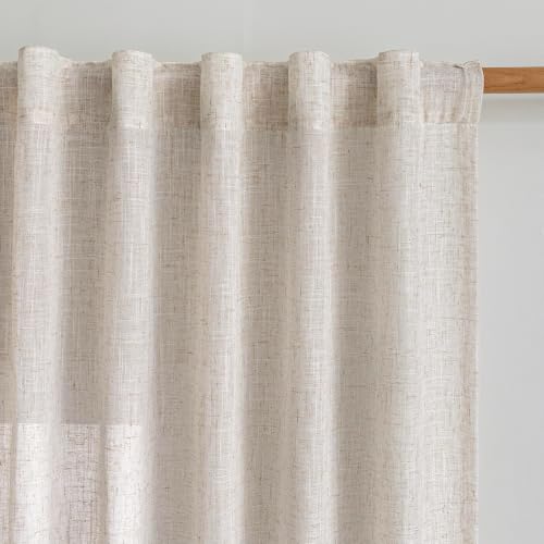 Natural Linen Sliding Glass Door Curtains (100"W x 108"L (Pack of 1) / Natural Linen)