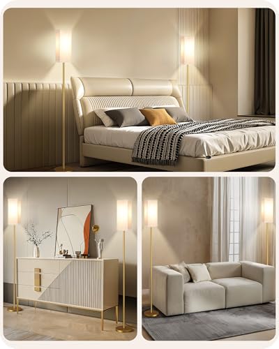 2Pack Floor Lamp (2Pack Beige + Gold)