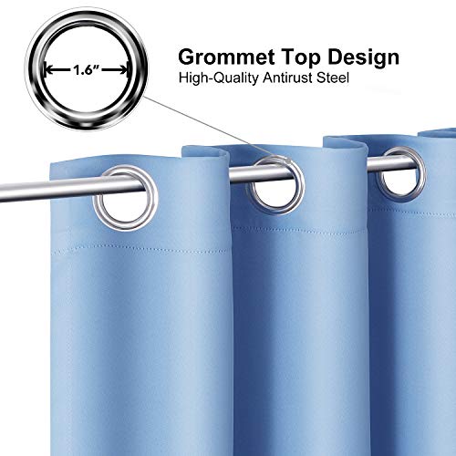 Room Darkening Curtains for Bedroom and Living Room 63 Inch Long (52"W x 63"L (Pack of 2) / Sky Blue)