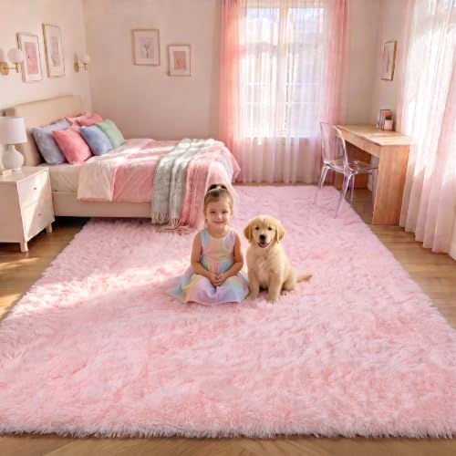 Pink 6x9 Area Rugs for Living Room Bedroom (Light Pink / 6' x 9' (Rectangular))