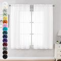 White Sheer Curtains 63 Inch Length 2 Panels (White / 42"W x 63"L (Pack of 2))