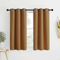 Sleek Blackout Curtains 48 inches Length for Small Windows (Gold Brown / 34"W x 48"L (Pack of 2))