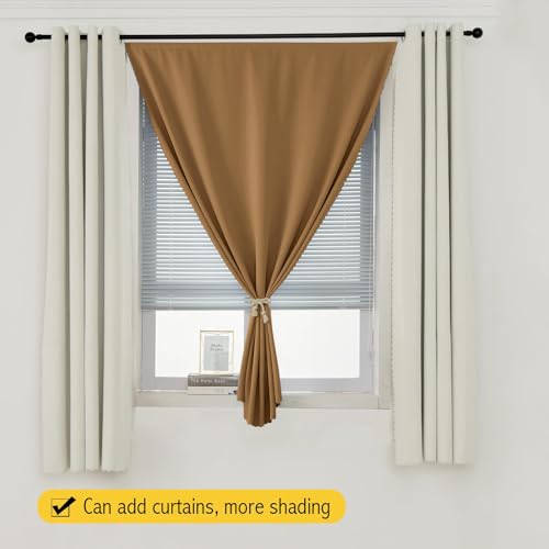 Self Adhesive Curtains (35"W x 59"L (Pack of 1) / Brown)