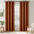 Terracotta Blackout Bedroom Curtains Drapes 96 Inch Long 52"x96" (Terracotta / 52"W x 96"L (Pack of 2))