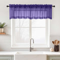 Purple Valances for Windows 14 inch Length 2 Panels Set (Purple / 42"W x 14"L (Pack of 2))