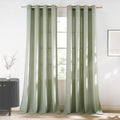 Thick Linen Greyish Green Curtains for Living Room (Greyish Green / 55"W x 96"L (Pack of 2))