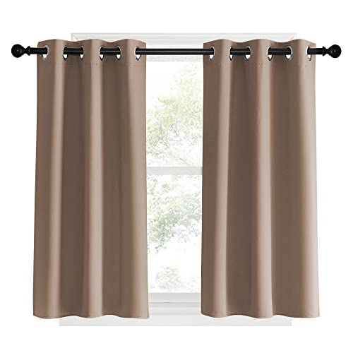 Blackout Small Curtains for Bedroom (Cappuccino / 34"W x 40"L (Pack of 2))