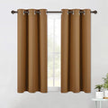 Sleek Blackout Curtains 54 inches Length for Small Windows (Gold Brown / 42"W x 54"L (Pack of 2))