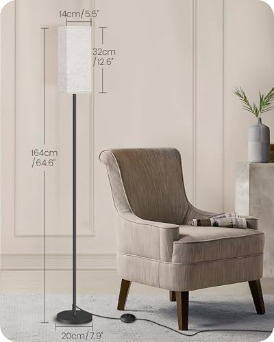 Set of 2 Floor Lamps for Living Room (2Pack Beige + Black)