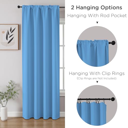 Light Blue Blackout Curtains Customize (Light Blue / Customsize)