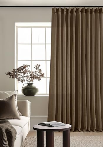 Extra Wide 120 Inch Long Pleat Curtains 70 Inch Wide Dutch Cocoa (Dutch Cocoa / 70"W x 120"L (Pack of 1))