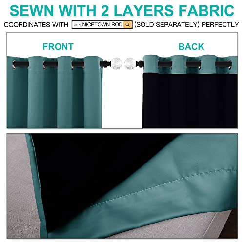 Complete 100% Blackout Curtain Set (Sea Teal / 42"W x 84"L (Pack of 2))
