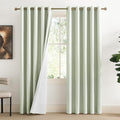Sage Green Living Room Completely Shaded Linen Textured Draperies (62"W x 84"L (Pack of 2) / Sage Green)