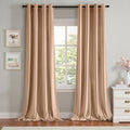 Velvet Curtains Blush Beige 52 x 108 Inch Length Set of 2 (Blush Beige / 52"W x 108"L (Pack of 2))