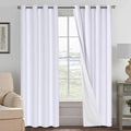 100% Blackout Linen Curtains 102" L 2 Panels Bright White (Bright White / 52"W x 102"L (Pack of 2))