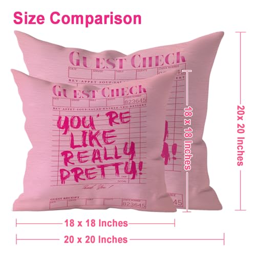 Hot Pink Throw Pillow Covers 20x20 Set of 2 (Hot Pink Pretty 20x20 Inch Set of 2)