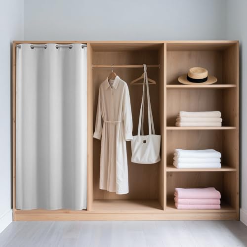 Door Curtain Blackout Curtains for Doorway Privacy Closet Drapes (Greyish White / 52"W x 84"L (Pack of 1))