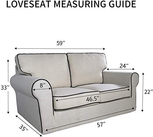 Reversible Quilted Couch Covers for Dogs Loveseat Sofa Cover 46.5” (Medium / Classic Blue/Ivory)