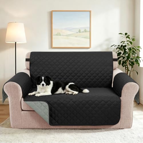 Oversized Loveseat Couch Cover for Dogs (Black/Grey / Loveseat - Oversized (54"))