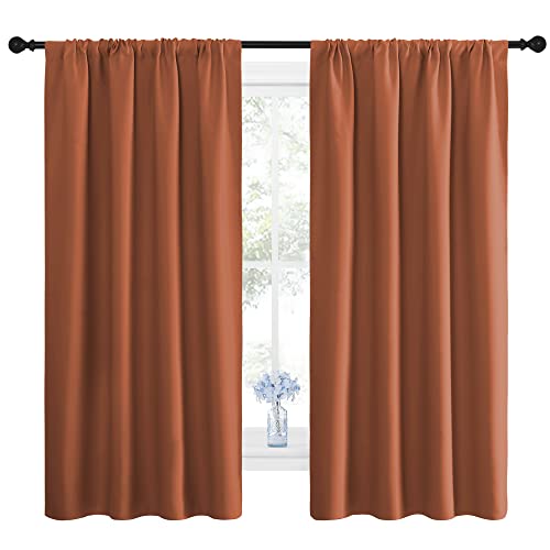 Blackout Curtains and Drapes (Burnt Orange / 42"W x 63"L (Pack of 2))