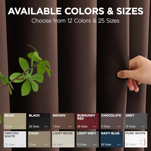 Blackout Patio Sliding Door Curtains (Chocolate / 100"W x 84"L (Pack of 1))
