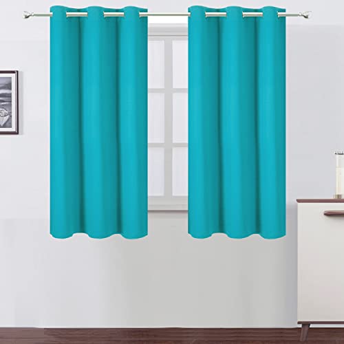 Teal Blackout Curtains 34 x 54 Inch Length (Teal / 34"W x 54"L (Pack of 2))