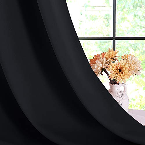 Blackout Draperies Window Curtain Panels (Black / 60"W x 84"L (Pack of 2))