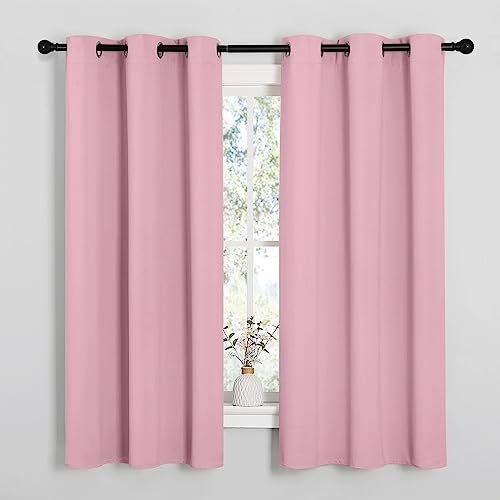 Room Darkening Curtains (Rouge Pink / 42"W x 63"L (Pack of 2))