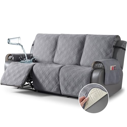 100% Waterproof Recliner Sofa Cover (Grey / 3 Seater Standard)