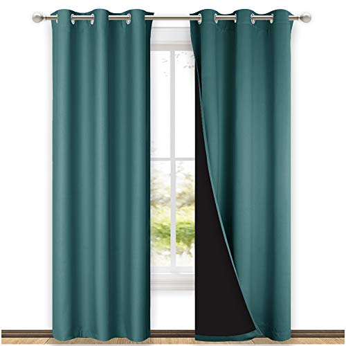 Sea Teal Full Shade Curtain Panels (Sea Teal / 37"W x 80"L (Pack of 2))