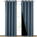 100% Blackout Curtains 84 inches Long (Smoky Blue / 52"W x 84"L (Pack of 2))